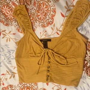 Yellow Milkmaiden crop top